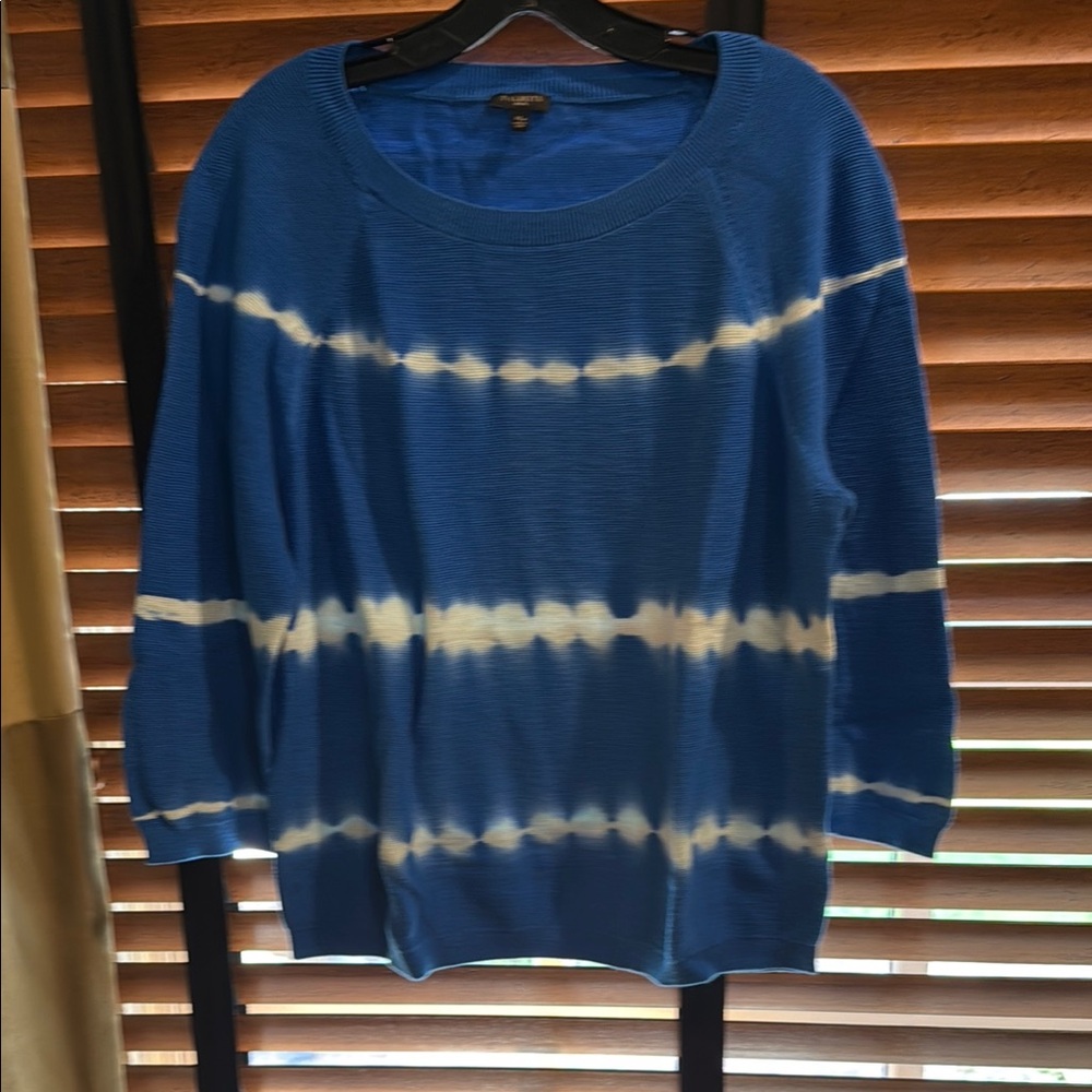 NWOT Talbots Blue and White Women's Sweater